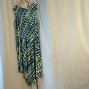Sleeveless Striped Asymmetrical Dress